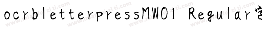 ocrbletterpressMW01 Regular字体字体转换